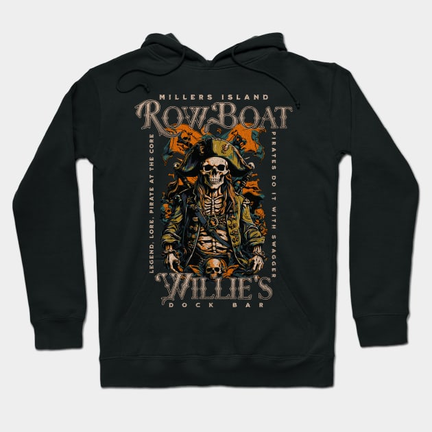 Row Boat Willie's Dock Bar Millers Island Sparrows Point Hoodie by Joaddo